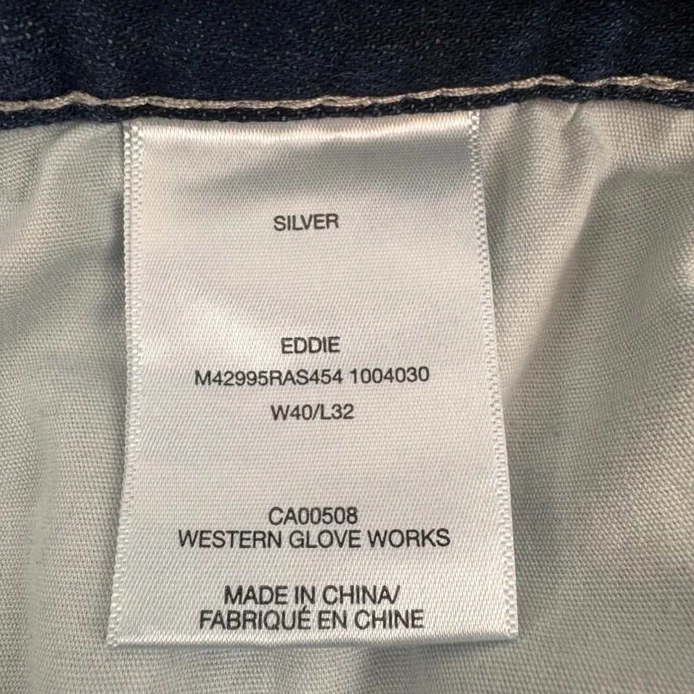 Silver Jeans Co Eddie Mens 40x32 Dark Wash Relaxed Fit Stretch M42995RAS454